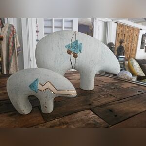 Original & Signed Vera Russell Ceramic Spirit Bears